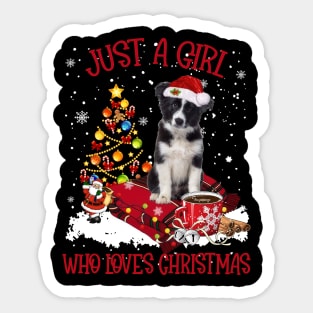 Border Collie Just A Girl Who Loves Christmas Sticker